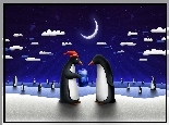 Pingwiny, Księżyc, Czapka