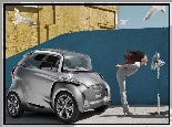 Peugeot, Kobieta, Wiatrak, Mewy