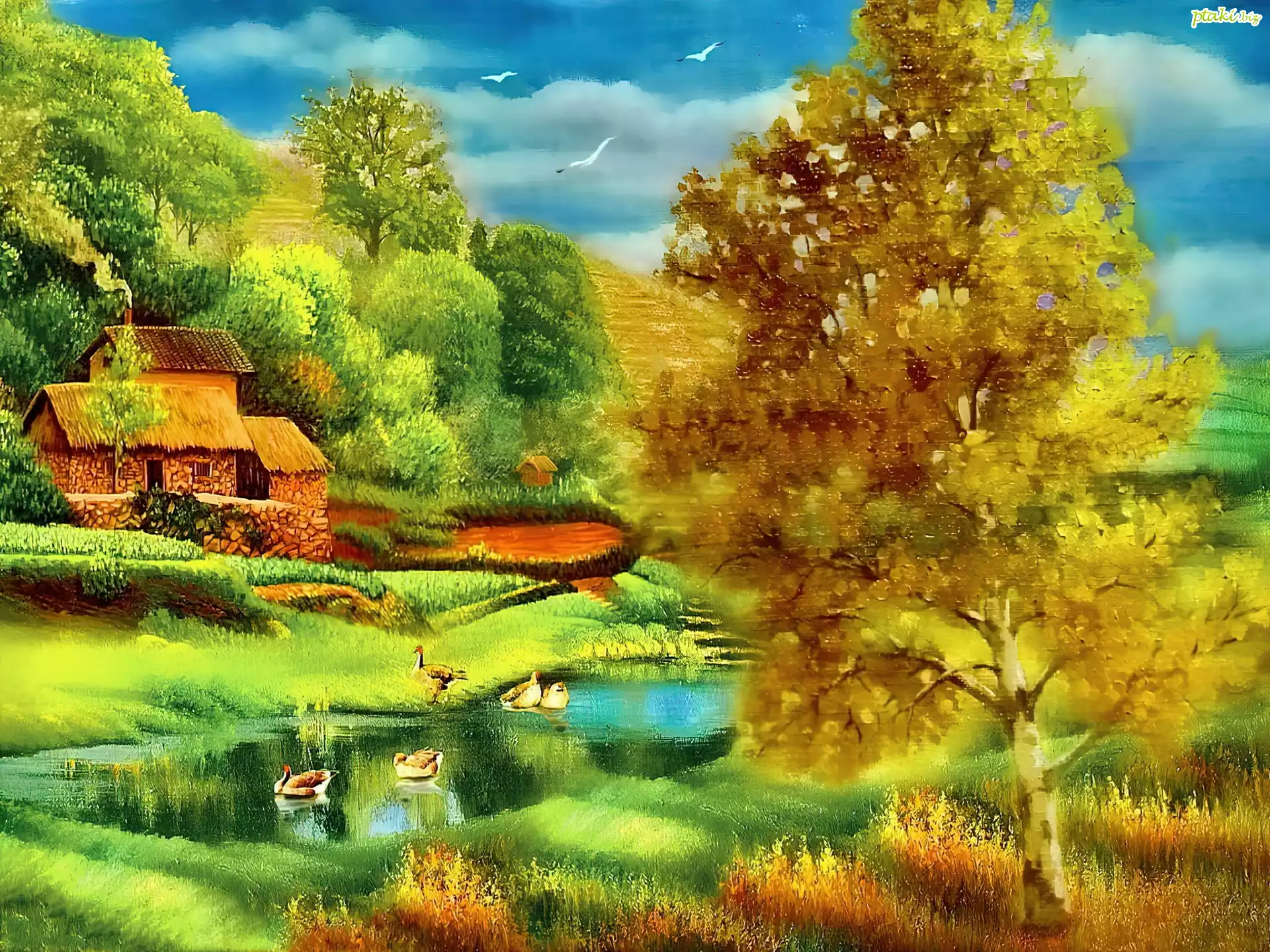 Domek, Widoczek, Malarstwo